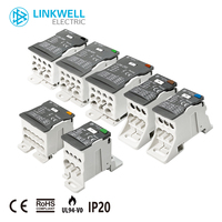 Bornes de distribution d'alimentation à double niveau 125A 6 pôles IP20 Connexion à vis Contact en laiton Certifié CE Contrôle compact