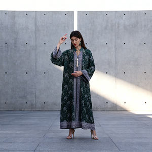 Vestido Abaya de Poliéster con Pedrería de Lujo, Elegante y Personalizado, para Mujeres Musulmanas, para Fiestas Nocturnas, Venta al por Mayor, Proveedor de Oriente Medio - Product Image 4