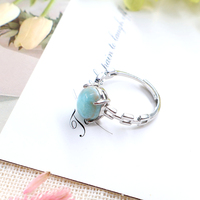 Bague en pierre naturelle avec pierres précieuses multiples, bague en charoïte larimar réglable en cristal pour femmes et hommes, cadeau, bague femme, anneaux, anillo