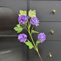 Ranting Bunga Hydrangea Sutra Buatan, Bunga Viburnum Snowball Palsu untuk Dekorasi Latar Belakang Pernikahan, Rumah, Hotel