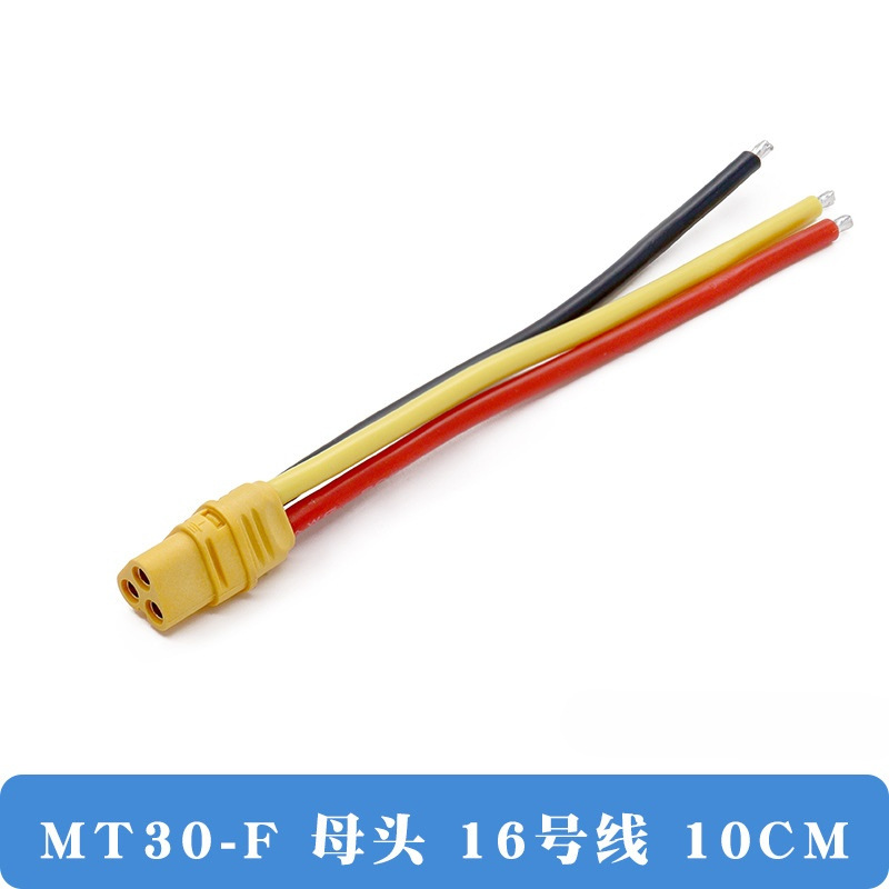 Conector hembra Mt30-f, cable de 16 AWG, 10 cm.