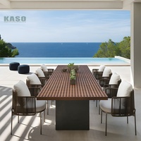 Bahçe mobilya seti Modern lüks restoran alüminyum açık otel kahve sandalyesi Set balkon halat veranda yemek masası seti