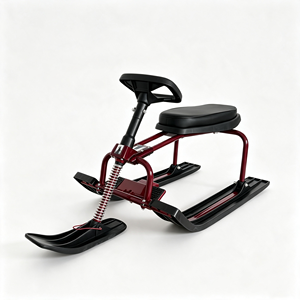 Luge en métal pour une personne avec commande <span class=keywords><strong>de</strong></span> direction, structure amortissante, jouet d'hiver pour enfants et adultes pour la montagne - Product Image 6