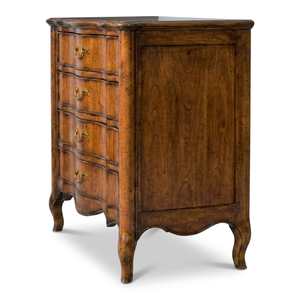 Meuble de salon traditionnel en bois massif avec 4 tiroirs et porte à panneau plat, style antique, meuble de rangement - Product Image 1