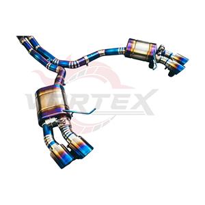 Vortex Blue Titanium Valved Catback <b>Exhaust</b> for Porsche Macan S GTS 3.0 3.6 2018-2025 with Quad Flame Burnt Tailpipes Unit - Product Image 2