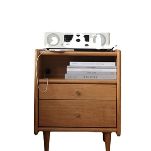 Cherry Wood Solid Wood Nightstand Nordic Style Bedroom Storage Cabinet Small Apartment Modern <b>Bedside</b> Table - Product Image 5