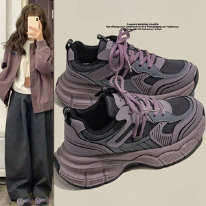 Nuove Scarpe da Donna con Rialzo Interno Viola Stile Dad Shoes 2025 - Product Image 3