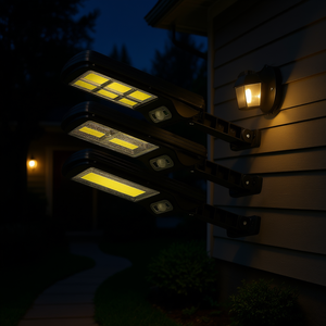 CJTY ไฟ LED พลังงานแสงอาทิตย์ติดผนัง 200W 300W 450W เซ็นเซอร์ตรวจจับความเคลื่อนไหวกลางแจ้งกันน้ำสวนถนนไฟหน้าประตู - Product Image 2