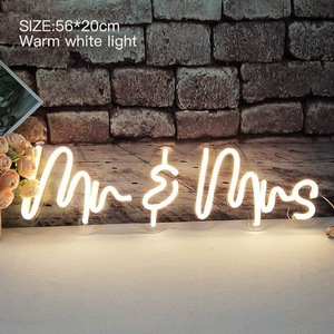 Mr. & <span class=keywords><strong>Mrs</strong></span>. Acrílico LED Luces de neón Ambiente DE BODA Signo de palabra brillante decorativo para Amazon Influencer Accesorios de boda - Product Image 2