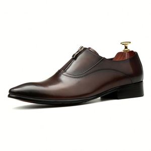 Nouvelles Chaussures Oxford en Cuir Véritable Style Anglais à Lacets avec Trois Boucles Connectées, Semelle Extérieure en Caoutchouc Antidérapante pour Mariages d'Automne - Product Image 6