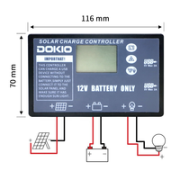 Contrôleur solaire PWM Dokio 12V10A 20A pour panneau solaire avec écran LCD