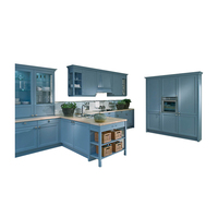 Armoires de cuisine modulaires autoportantes en bois courbé de haute qualité, personnalisées, avec robinet, tiroir et panier HOME REAL 5 ans de garantie