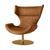 Fauteuil de loisirs pivotant ergonomique de luxe en cuir pour mobilier commercial, chaise d'appoint en métal pour bureau à domicile, salon et hôtel