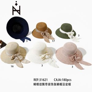 Sombrero con Adorno de Lazo y Escamas de Pescado, Sombreros Fedora con Ala - Product Image 3