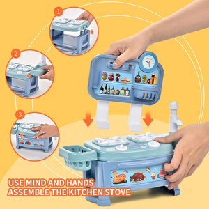 <span class=keywords><strong>Maison</strong></span> de jeu en plastique jeu de simulation de cuisine ensemble de jouets de cuisine four de simulation pompe à eau jeu de simulation de cuisine jouets pour enfants - Product Image 2