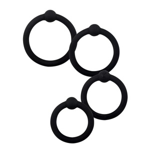 Erkekler için 3 adet silikon kauçuk Penis yüzük seti | Gecikme boşalma horoz yüzük | Ayarlanabilir erkek seks oyuncak seti siyah horoz yüzükler - Product Image 4