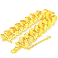 Bracelet unisexe classique hip-hop/rock en laiton plaqué or 24 carats, largeur 20 mm, bijoux fantaisie, cadeau, marque E