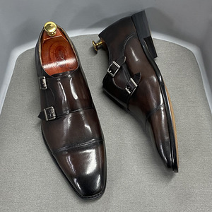 Zapatos Formales de Hombre de Cuero Genuino al por Mayor, de Caña Alta, con Punta Cerrada, con Cordones, Impermeables, Transpirables, Estilo Vintage Retro para Oficina - Product Image 2
