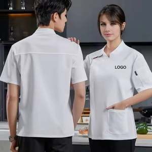 Uniforme de restauration à manches courtes multifonction <span class=keywords><strong>professionnel</strong></span> poche de vêtements de cuisson de chef à domicile pour les uniformes de restaurant à utiliser en cuisine - Product Image 1