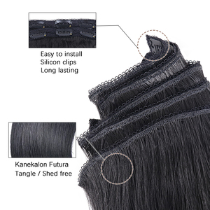 Vente en gros 24 28 30 pouces 7 pièces 16 extensions de cheveux à clipser extensions de cheveux synthétiques blonds à clipser - Product Image 4