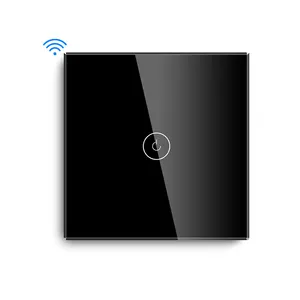 smart alexa switch Suppliers-Tuya Lampu Dinding Lampu Rumah Pintar, Saklar Sentuh Wifi Uk Panel Kaca Tidak Netral