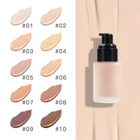Fond de teint liquide naturel personnalisé de haute qualité, imperméable, longue tenue, haute pigmentation, semi-fini, pour tous types de peaux, correcteur