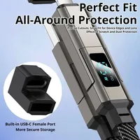 1/2 Stück 4-in-1 65W Standard USB Typ-C Schlüsselanhänger-Ladekabel mit Spannungs-/Strom-/Leistungsanzeige für iPhone/iPad/Laptop