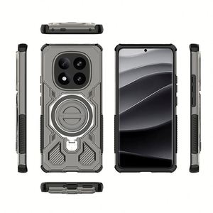 เคสโทรศัพท์ขาตั้งทำจากโลหะสำหรับ Redmi 14C/K80 pro/ Note 14 Pro PLUS Turbo 4-แฟชั่นหรูหราโปร่งใสป้องกันการตก - Product Image 2