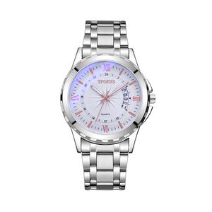 Nouvelle montre pour homme en acier inoxydable simple avec logo personnalisé, quartz, calendrier, mode, avec aiguille luminescente, cadran en verre - Product Image 2