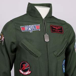 Costume de scène pour <span class=keywords><strong>Halloween</strong></span>, uniforme de pilote <span class=keywords><strong>Top</strong></span> <span class=keywords><strong>Gun</strong></span> en polyester, fête de bar, performance de groupe d'athlètes - Product Image 5
