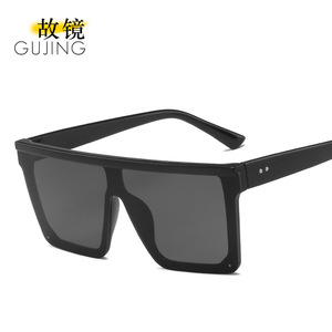 Lmamba 1870 New square <b>Large</b> <b>Frame</b> One-piece Famous Brands Luxury Retro Fashion Sunglasses with Sunshade Trend - Product Image 2