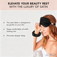 Masque de sommeil en satin de soie personnalisé avec logo, sangle réglable, occultant, respirant, doux, pour femmes et hommes, pour les voyages, la sieste, la nuit