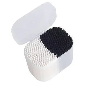 环保白色/黑色棉签棒棉芽最佳耳芽Q尖木制100% 纯棉耳朵，手纸每日我们5000