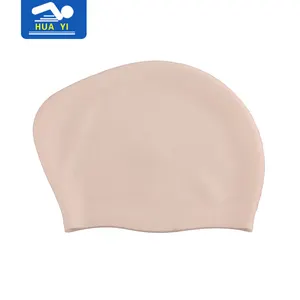 Bonnet de bain flexible en silicone souple pour cheveux longs, certification ce de haute qualité, concours International