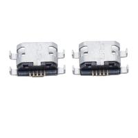 Conector Micro USB de 5 Pines Hembra para Placa de Circuito, 0.8mm SMT + 4 Patas DIP Tipo B, Patas de Montaje a Través de Orificio + Terminales SMT