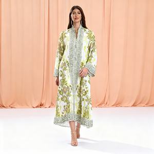 Hot-fix Rhinestones Polyester Elegant Party Abaya <b>Dress</b> <b>for</b> <b>Muslim</b> <b>Women</b> Custom Wholesale High-Quality - Product Image 1