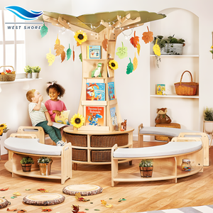 Estantería de madera Montessori para niños, librería de diseño de árbol para guardería preescolar y centro de lectura de jardín de infantes - Product Image 1