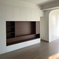 Meuble TV moderne et minimaliste pour salon avec grands tiroirs de rangement, console multimédia en bois, prix d'usine