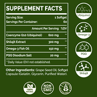 Cápsulas Blandas de CoQ10 Ubiquinol con PQQ de Proveedor de Fábrica OEM, Combinación Antioxidante Potente que Ayuda a la Energía del Corazón