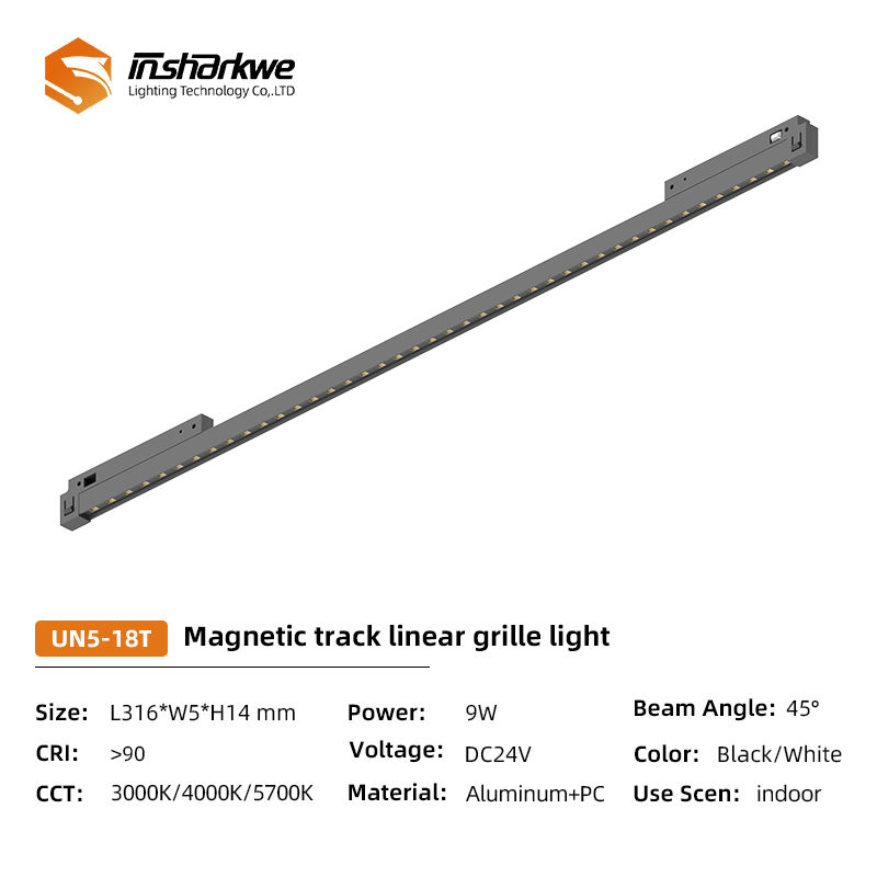 UN5-18T Magnetic track linear grille light 9W