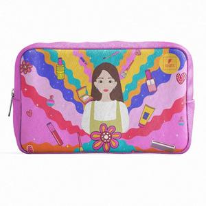 Bolsas de Cosméticos de Lona Personalizadas de Alta Calidad con Cierre de Cremallera y Diseño de Personajes a la Moda - Product Image 2