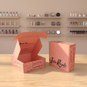 Boîtes cadeaux personnalisées en papier fantaisie ondulé pour produits cosmétiques, imprimées en offset, laminées, gaufrées - Product Image 1