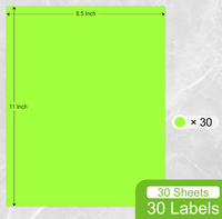 Étiquettes adhésives pleine page fluorescentes néon 8,5x11 pouces avec code-barres, adhésif puissant, écologiques, sans BPA, pour bureau et maison