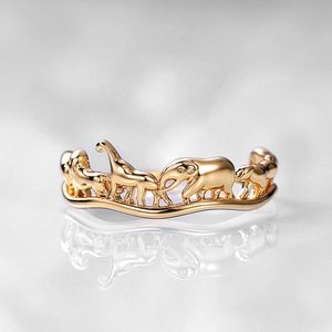 Anillo de aleación con forma de animal F834, chapado en oro de 18 quilates, joyería de moda unisex, regalo para ella o él. - Product Image 1
