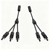 Kit de Conectores de Energía para Paneles Solares, Cable Adaptador en Y para Conexión en Paralelo de Paneles Fotovoltaicos, 2P MCX M/FF+F/MM, Carcasa de Nailon, Contacto de Cobre Duradero