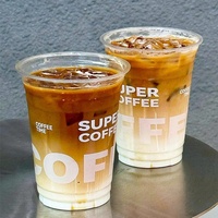 Gobelets en plastique transparent pour milkshake et smoothie, 95 mm, PET, jetables, avec pailles, 12 oz, 16 oz, 20 oz, logo personnalisé, gobelets pour café glacé