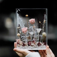 Offre Spéciale clair acrylique fleur boîte creux cadre Photo Transparent fleur cadre affichage boîte stéréoscopique décoration pour mariage