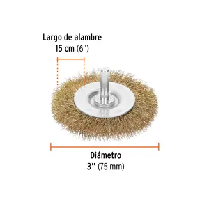BOX 6 Utensile Circolare per Cardatura con Filo Spesso da 3' per Trapano, TRUPER - Product Image 2