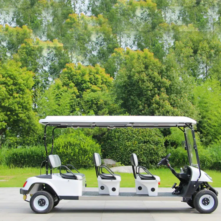 Yeni ürün 6 koltuklu 4 tekerlekli elektrikli kulüp araba Golf arabası 30 km/h Mini Off Road Golf elektrikli arabalar