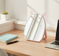 Miroir cosmétique mignon en forme de cerf de dessin animé, miroir de maquillage réglable avec couleur personnalisée exquise